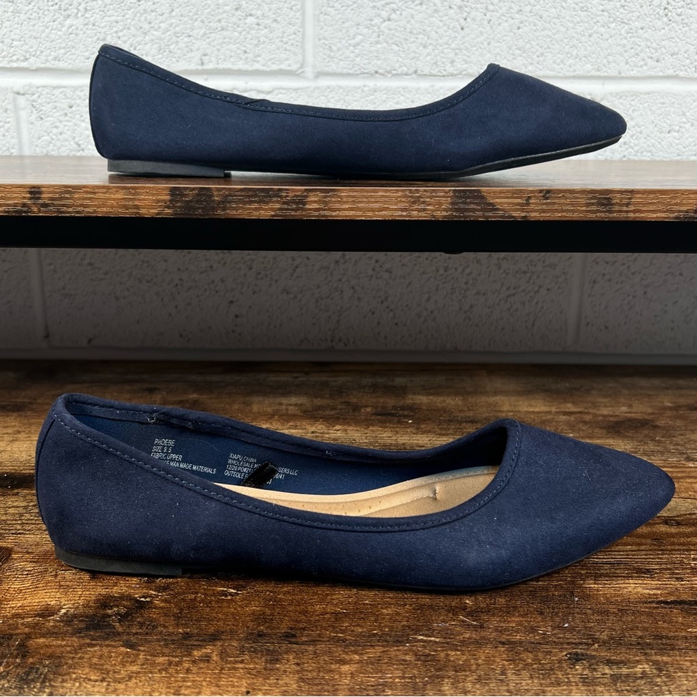 Ophelia Roe Flat Shoes Phoebe Slip On Blue Casual Point Toe Comfort women's 9.5‎